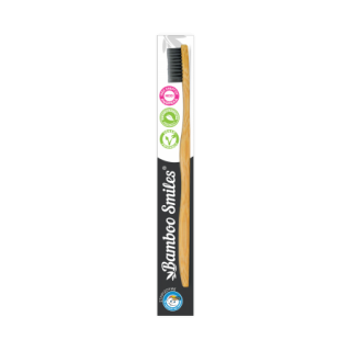 BAMBOO SMILES SOFT TOOTHBRUSH WITH ACTIVATED CHARCOAL